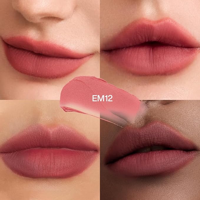 INTO YOU Matte Liquid Lipstick for Women, Canned Long Lasting Pink Lipstick Waterproof with Lip Brush, No Transfer, High Pigmented with Lightweight Lip Mud Texture(C-EM12)