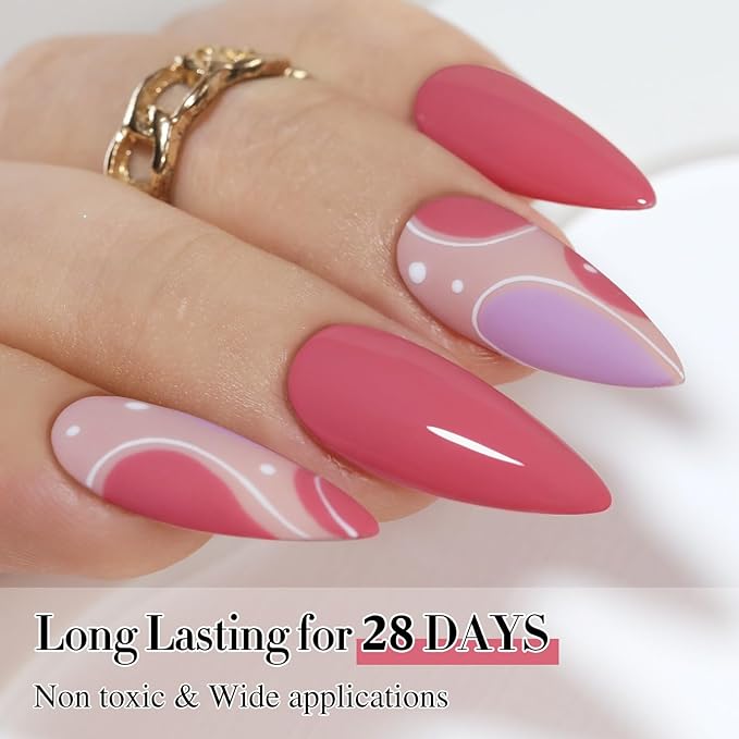 Double Rhythm 15ML Gel Polish Pure Sheer Same Color Same Bottle Soak Off Gel Polish Art Manicure Salon DIY at Home for Women (Rose Pink-A1473)