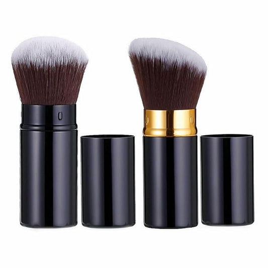 Retractable Foundation Makeup Brushes, Travel Kabuki Powder Brush Liquid Foundation Brush with Cover Perfect for Blending Liquid, Bronzer, Buffing, Cream, Flawless Powder Cosmetics