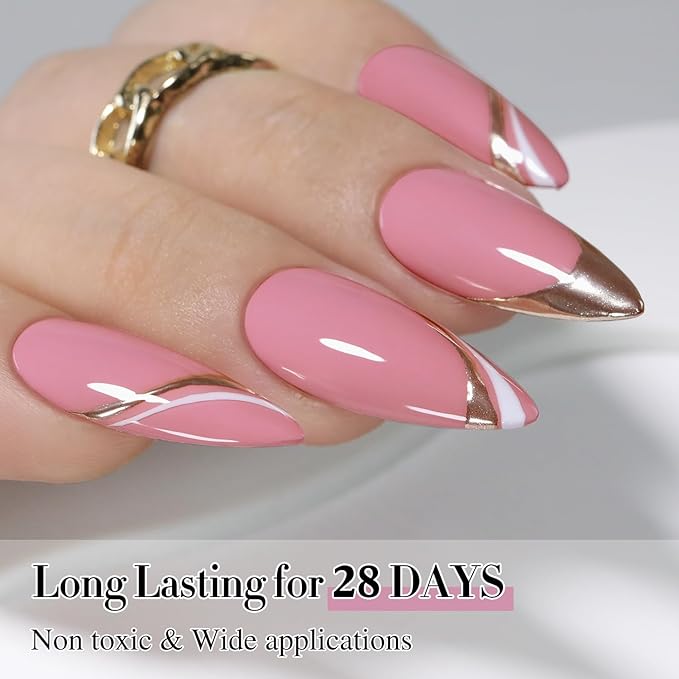 Double Rhythm 15ML Gel Nail Polish Pure Sheer Same Color Same Bottle Soak Off Gel Polish Art Manicure Salon DIY at Home for Women (Pale Pink-A1470)