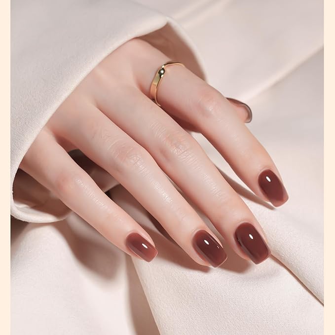 GAOY Rose Brown Jelly Gel Nail Polish of 6 Transparent Brown Pink Whiter Colors Sheer Gel Polish Kit for Salon Manicure and Nail Art DIY at Home