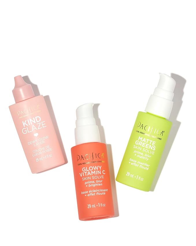 Pacifica Glowy Vitamin C Skin Solve Primer – Brightening Face Primer with Vitamin C, Kakadu Plum & Squalane, Hydrates & Illuminates, Vegan & Cruelty-Free