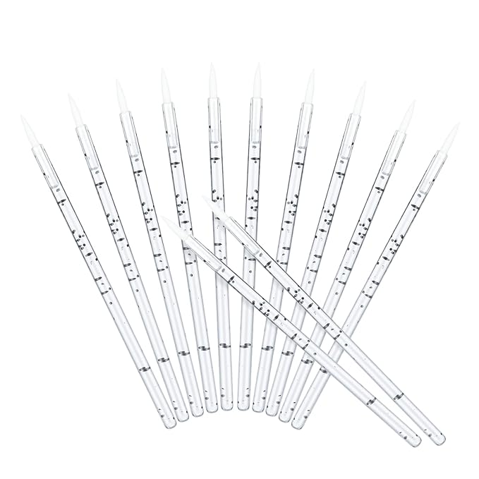 G2PLUS 100PCS Disposable Eyeliner Brushes, Eyebrow and Liner Brush Applicator, Cosmetic Eye Wands for Lip Liners, Eye Makeup, Eyelashes and Detail Painting (Crystal Black)