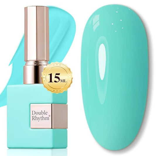 Double Rhythm 15ML Gel Nail Polish Pure Sheer Same Color Same Bottle Soak Off Gel Polish Art Manicure Salon DIY at Home for Women (Sea Blue-A1124)