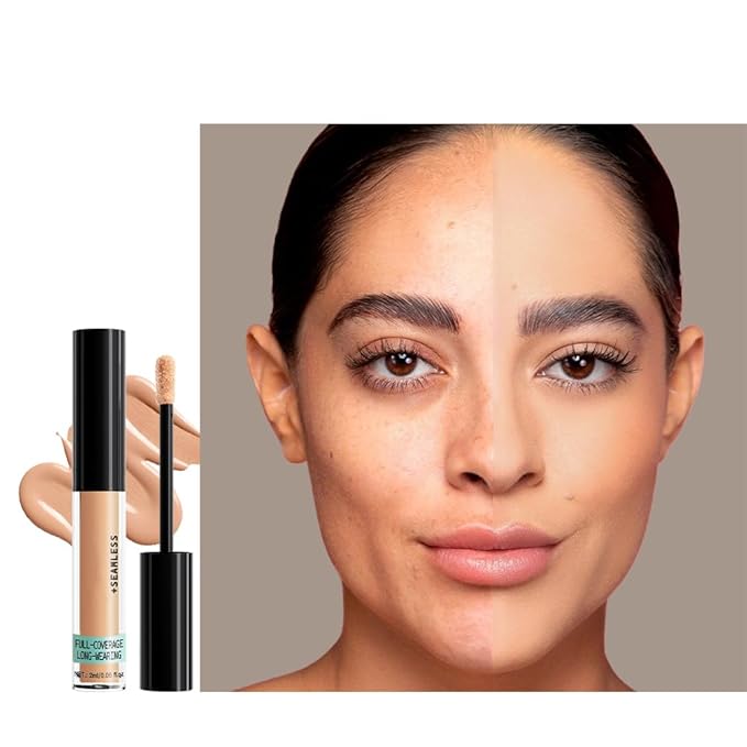 Liquid Concealer for Older Women, Under Eye Brightener Full Coverage Concealer for Dark Circles, Spots, Lightweight Waterproof Foundation Makeup, Vegan & Cruelty-Free, 04 Medium