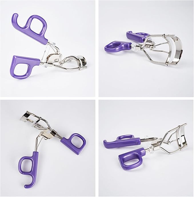 Eyelash Curler with Pads, Professional Eyelash Curler (Purple)