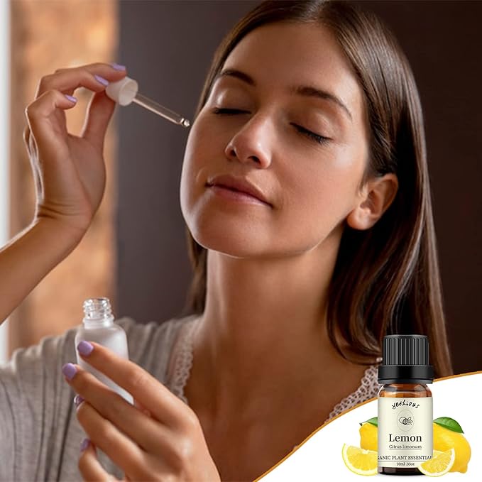yethious Lemon Essential Oils for Diffuser & Aromatherapy Pure Lemon Oil for Skin, Hair Gift Oils - 10ML