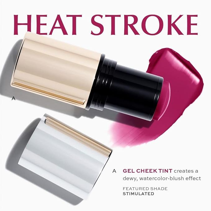 MAKE Beauty Heat Stroke Cream Blush Stick for Cheeks with Natural Hydrating Dewy Finish. Creamy Gel Blush Balm - Shade Scorched, Brick Red Cheek Tint