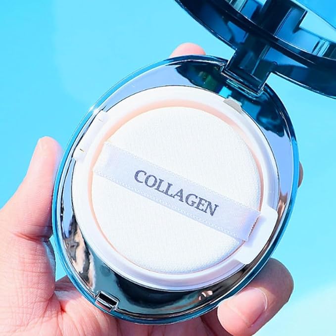 ENOUGH Collagen Aqua Air Cushion SPF 50, Full Coverage Hydrating Foundation Makeup, Tinted Moisturizer Sunscreen, Korean Skin Care Cosmetics for Women, Dewy Finish (#21 Natural Glow with Refill Set)