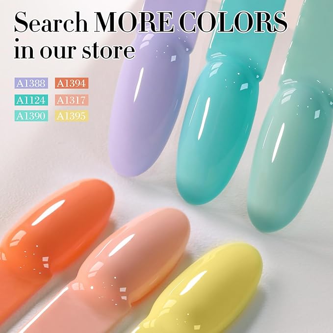 Double Rhythm 15ML Gel Nail Polish Pure Sheer Same Color Same Bottle Soak Off Gel Polish Art Manicure Salon DIY at Home for Women (Purple Lilac-A1388)