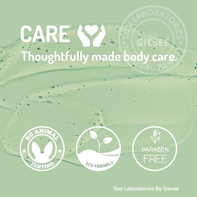 Sun Labs Unscented Exfoliating Body Scrub With Loofah Sponge Mitt for Soft Skin - 8 fl. oz. Bottle