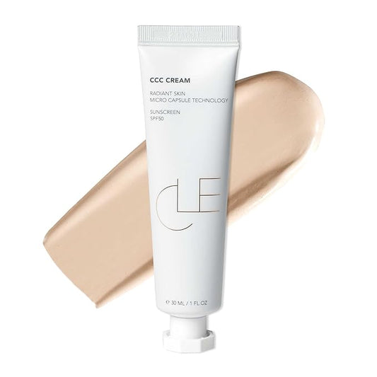 CLE Cosmetics CCC Cream (Neutral Fair 101 / SPF 50) - Color Correcting With Sunscreen - Lightweight, Hydrating Foundation - BB & CC Hybrid - Light to Medium Coverage - 1 fl oz