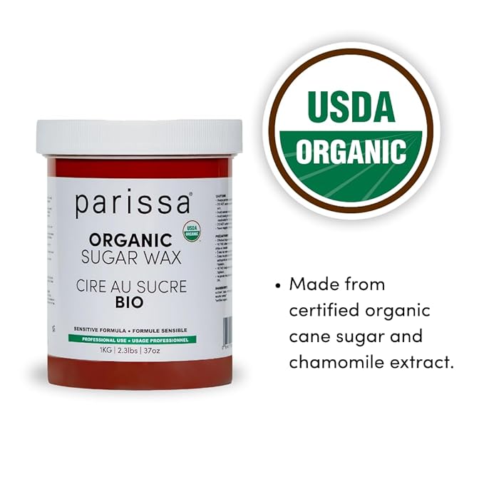 Parissa Organic Body Sugar Wax | 2.3lbs Natural, Vegan, Cruelty-Free, Salon-Quality | For All Skin Types, Gentle on Skin, Long-Lasting Smoothness | All-Purpose Sugaring wax