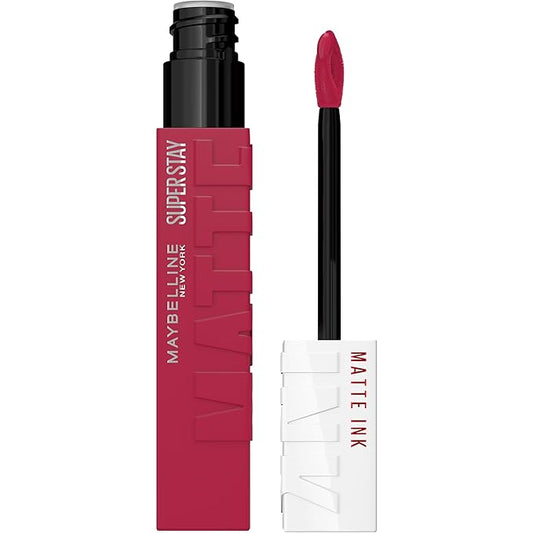 Maybelline Super Stay Matte Ink Liquid Lipstick Makeup, Long Lasting High Impact Color, Up to 16H Wear, Founder, Cranberry Red, 1 Count, Packaging May Vary