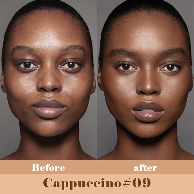 Liquid Concealer for Older Women, Under Eye Brightener Full Coverage Concealer for Dark Circles, Spots, Lightweight Waterproof Foundation Makeup, Vegan & Cruelty-Free, 09 Cappuccino