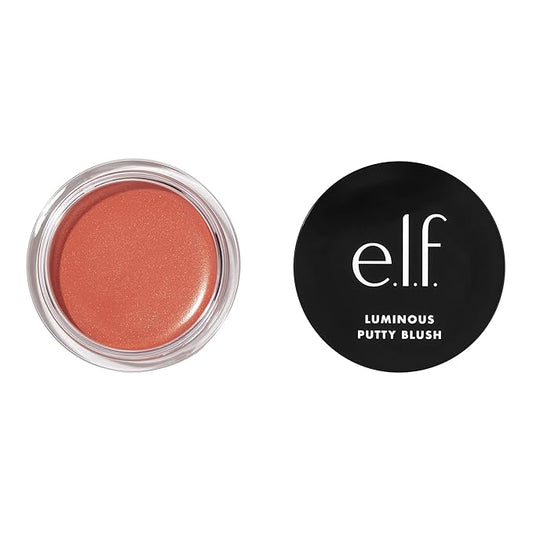 e.l.f. Luminous Putty Blush, Putty-to-Powder, Buildable Blush With A Subtle Shimmer Finish, Highly Pigmented & Creamy, Vegan & Cruelty-Free, Isla Del Sol