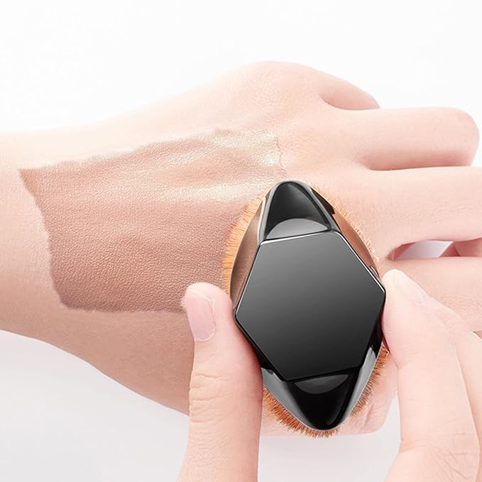 Self Tanner Face Applicator Sunless Tan Flat Top Kabuki Tanning Brush with 200,000 High Density Ultra Soft Nylon Bristles, Black