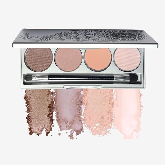 Honeybee Gardens Skinny Dip Eye Shadow Palette, Clean and Bold, 4 Highly Pigmented Colors With Long Lasting Luxe Finish, Vegan, Cruelty-Free, Gluten-Free, and Paraben-Free, Net Wt 1.3g Each