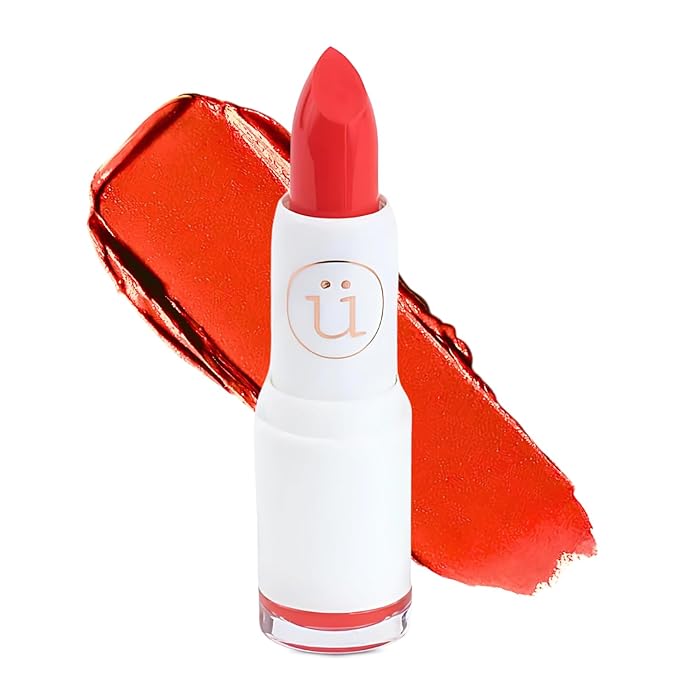 M2U NYC Bright Orange Moisturizing Lipstick with Semi-Matte Finish – Intense Pigment, Full Coverage, Non-Drying, Creamy Formula with Hydrating Lip-Loving Ingredients – Cruelty-Free (Orange Juice)