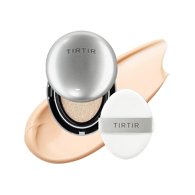 [*Mini Size*] TIRTIR Aura Glow Silver Cushion | Korean Cushion Foundation, (#15C Fair Porcelain, 0.15 Fl Oz)