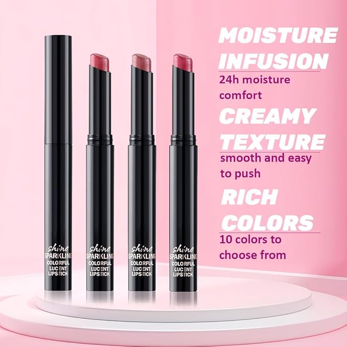 3Pcs Brown Mauve Rose Metallic Lipstick for Women,Lightweight Non-Drying Shimmer Frosted Lipstick,Glitter Lip Gloss Stain Long Lasting Waterproof Smudge Proof 24 Hour Full Coverage Lip Makeup,Vegan