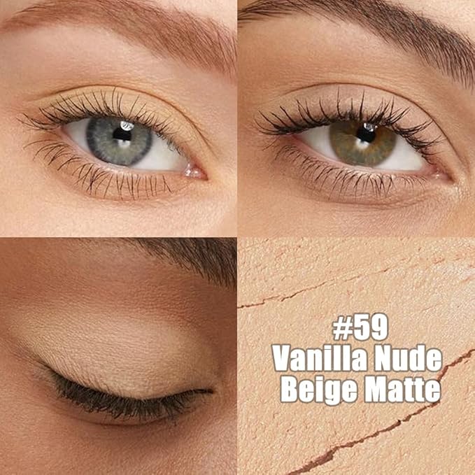 evpct Beige Matte Cream Eye Shadow Sticks Brightener Pencils for Women, Beige Yellow Silky Eyeshadow Applicator Stick Pen Waterproof, Blendable Crease-Proof Stick Eyeshadow Matte Eye Makeup 59