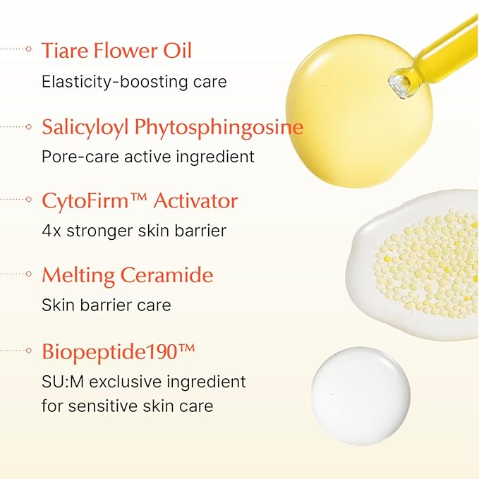 SU:M Secret Pore Ceramide Bubble Spray Serum (2 fl oz) - Korean Skincare Hydrating, Pore-Refining Mist for Skin Barrier Strengthening with Cyto-ferm Activator™, Salicyloyl Phytosphingosin