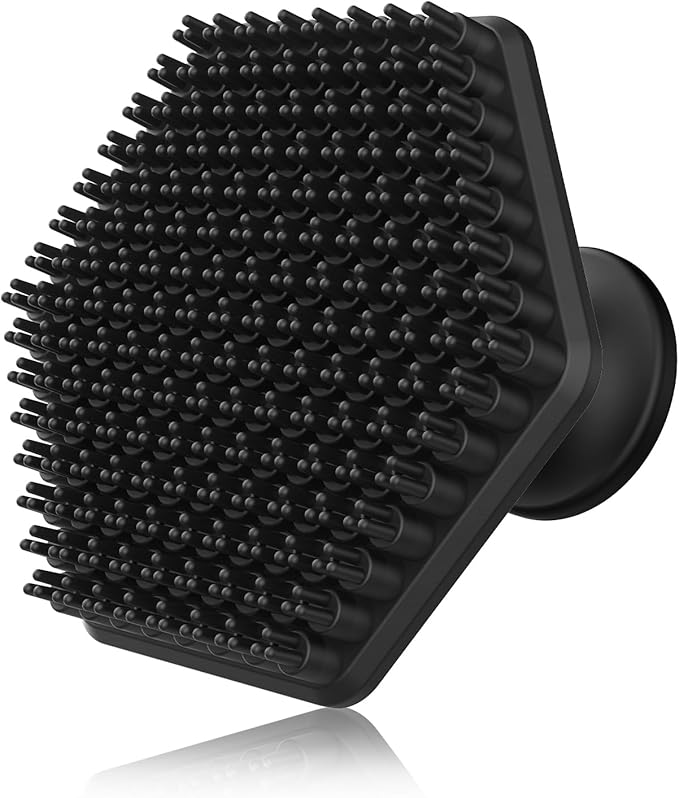 VWMYQ Silicone Face Scrubber for Men, Gentle Exfoliator Pad & Massager, Facial Cleansing Brush Silicone Face Wash Brush Removes Dead & Dry Skin (Black)