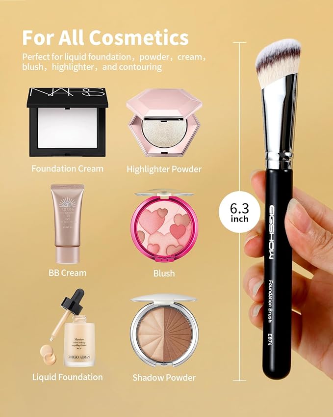 Concealer Brush, Angled Contour Brush for Blending Setting Buffing, Use Professional Makeup Brush with Liquid, Cream, or Powder Products