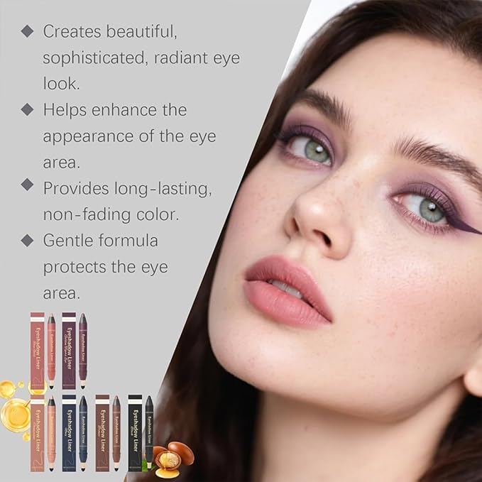 Shinalify Eyeshadow, Shadow Liner 2-in-1 Eyeliner & Eyeshadow, Silky Application, Highlighter Matte Crayon Eyeliner Pen, Easy to Apply, Creating Natural Eye Makeup (04)