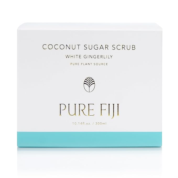 Pure Fiji Coconut Sugar Body Scrub, White Gingerlily (10.14 Oz /300ml)