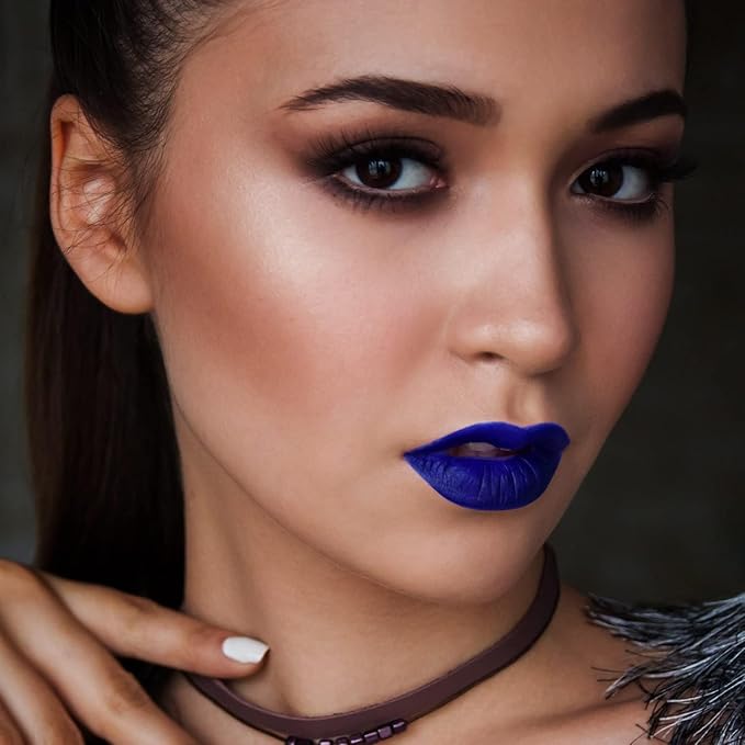 MAKI YIKA Dark Blue Lipstick for Women Color Stay Long Lasting Lipsticks, No Smudge Matte Liquid Lipstick Transferproof Cruelty-Free Lip Color | CHARM BLUE