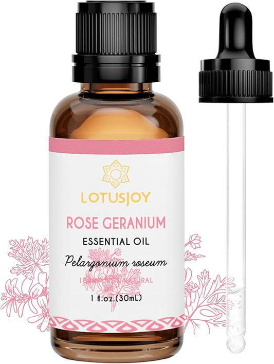 Rose Geranium Essential Oil, Pure Natural for Skin Body Diffuser - 1 Oz