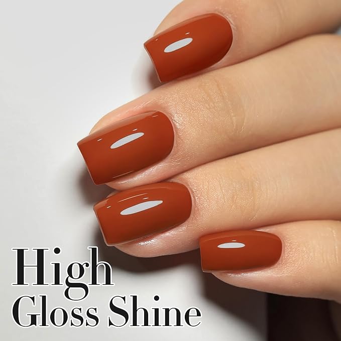 Double Rhythm 15ML Gel Polish Pure Sheer Same Color Same Bottle Soak Off Gel Polish Art Manicure Salon DIY at Home Gifts for Girls Women (Brick Red-A1453)