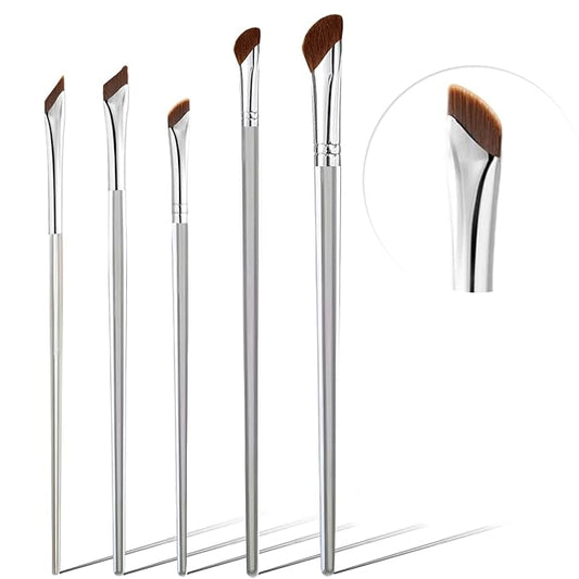 Nose Contour Brush Eyeliner Brush Set 5PCS, Fine Angled Eyeliner Brush Concealer Brush, Ultra Thin Slanted Flat Eyeliner Makeup Brushes, Contour Brushes for Blending Liquid Cream Powder Cosmetics