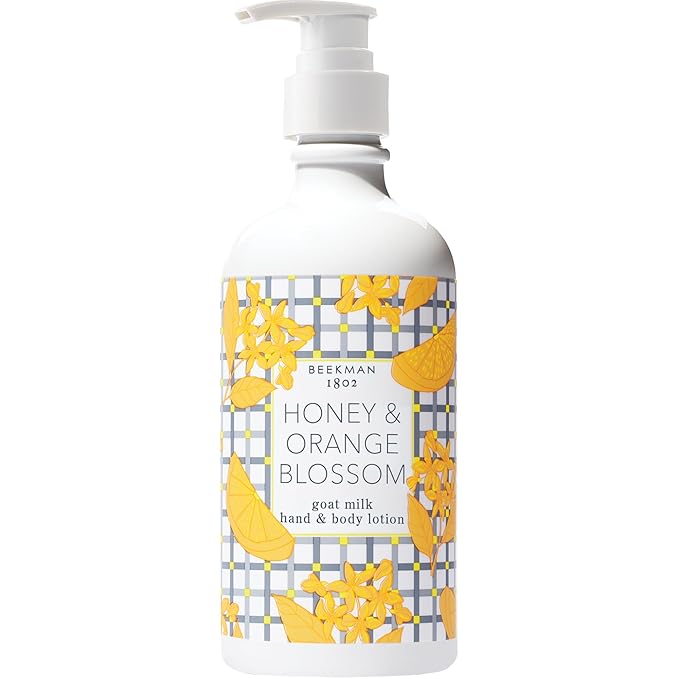 Beekman 1802 Goat Milk Body Lotion, Honey & Orange Blossom - Scented - 12.5 oz - Moisturizing with Shea Butter - for Sensitive Skin - Cruelty Free - Packaging May Vary - Pump Included, Ready for Use