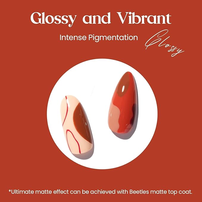 Beetles Fall Gel Nail Polish Set - Nude Brown Burgundy Red Natural 6 Colors Skin Tones Gel Nail Polish Soak off Nail Uv Lamp Manicure Caramel Collection Gifts for Women