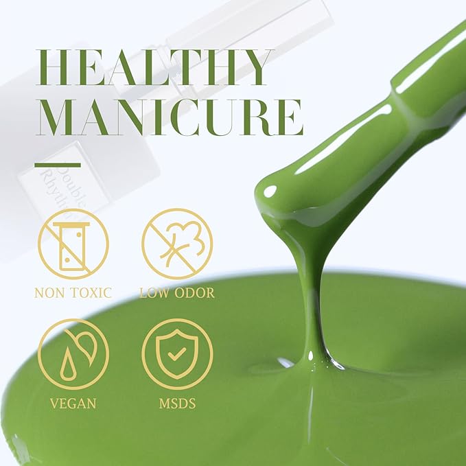 Double Rhythm 15ML Gel Polish Pure Sheer Same Color Same Bottle Soak Off Gel Polish Art Manicure Salon DIY at Home for Women (Green-A1244)