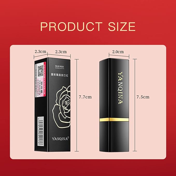 Blue Magic Lipstick, Shimmer Color Changing Lipstick(Blue Changed into Pink), Natural Moisturizing Lip Balm Labiales Magicos Long Lasting Nutritious Lipstick For Women