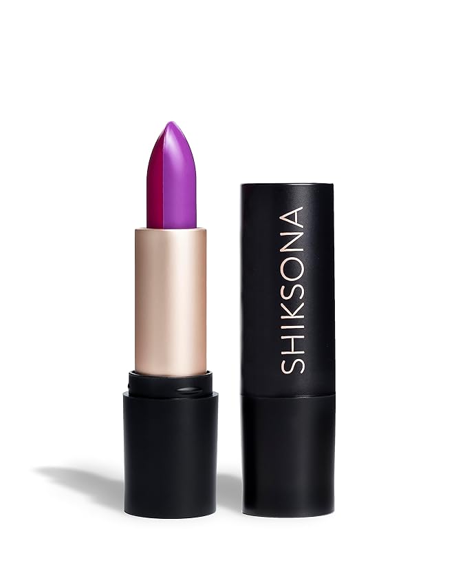 ShikSona Full Coverage Split Bullet Matte Lipstick | Vegan | Gluten, Paraben and Cruelty Free, Creamy Lipstick in a Vibrant Purple/Vibrant Plum Matte combo (All or Nothing)