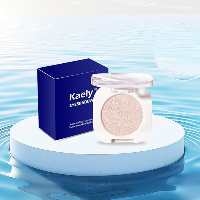 Sheer White Sparkle Single Eyeshadow, Lightweight Blendable Mini Eye Shadow for Older Women, Monochrome Eyeshadow Palette Makeup Pigmented Waterproof, Vegan & Cruelty-Free, 23