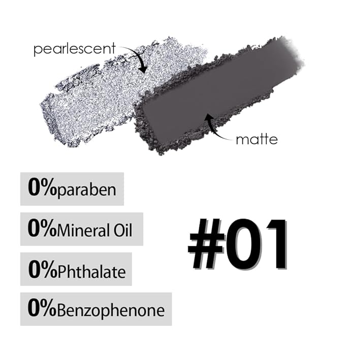 AMY'S DIARY 2 Color Shimmer Silver Black Eyeshadow Palette – Shimmer matte Shades eye shadow for Eye Makeup, Long-Lasting & Highly Pigmented, Vegan & Cruelty-Free for woman (01#)