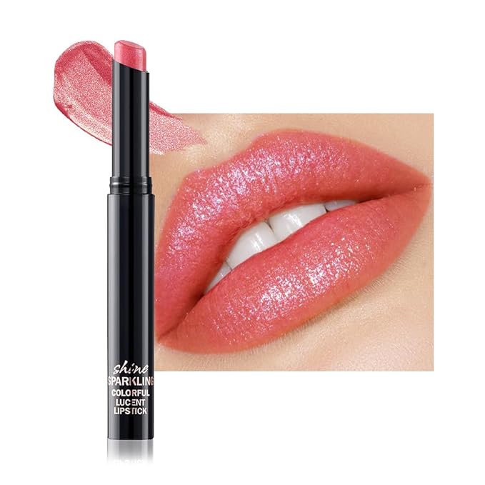 Nude Metallic Lipstick for Women,Lightweight Comfortable Non-Drying Shimmer Frosted Lipstick,Glitter Lip Gloss Stain Long Lasting Waterproof Smudge Proof 24 Hour Full Coverage Lip Makeup,Vegan