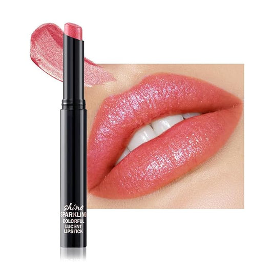 Nude Metallic Lipstick for Women,Lightweight Comfortable Non-Drying Shimmer Frosted Lipstick,Glitter Lip Gloss Stain Long Lasting Waterproof Smudge Proof 24 Hour Full Coverage Lip Makeup,Vegan