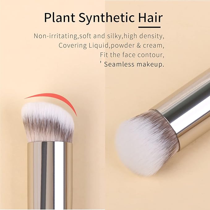 Angled Concealer Brush - Under Eye, Small Nose Contour, Makeup Brush (White, 270)