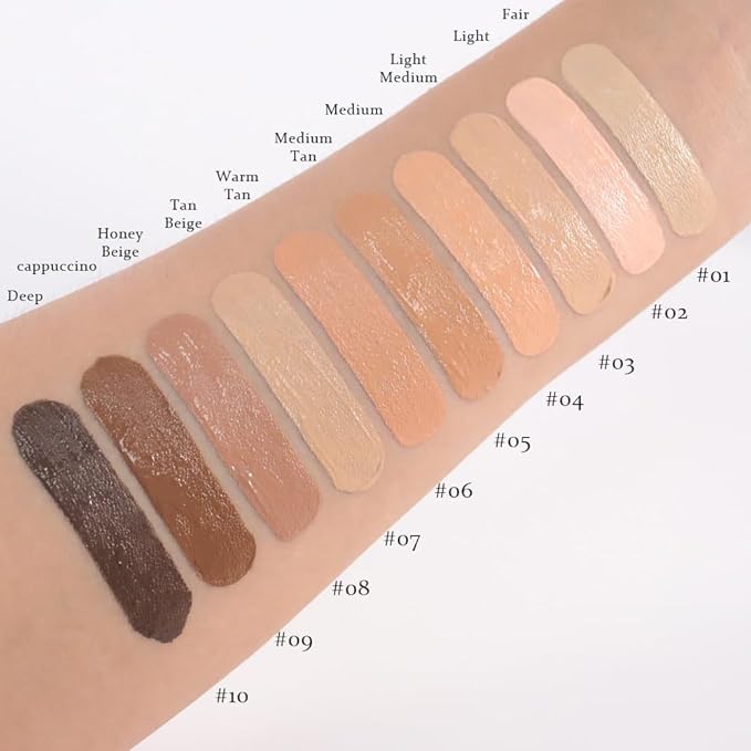 Liquid Concealer for Older Women, Under Eye Brightener Full Coverage Concealer for Dark Circles, Spots, Lightweight Waterproof Foundation Makeup, Vegan & Cruelty-Free, 02 Light