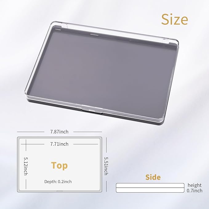 Magnetic Makeup Palette with Clear Top, 3Pack Empty Eyeshadow Pan Dispensing Storage Box with 60Pcs Adhesive Metal Stickers for DIY Cosmetics Lipstick Blush Powder-7.87”X5.51”Palette