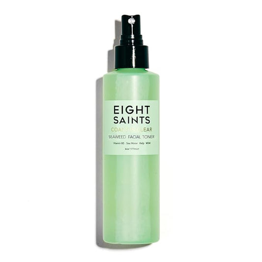 Eight Saints Coast is Clear Seaweed Anti Aging Face Toner, Natural and Organic Alcohol Free Witch Hazel Toner for Face, Minimizes Large Pores and Redness, 6 Ounces