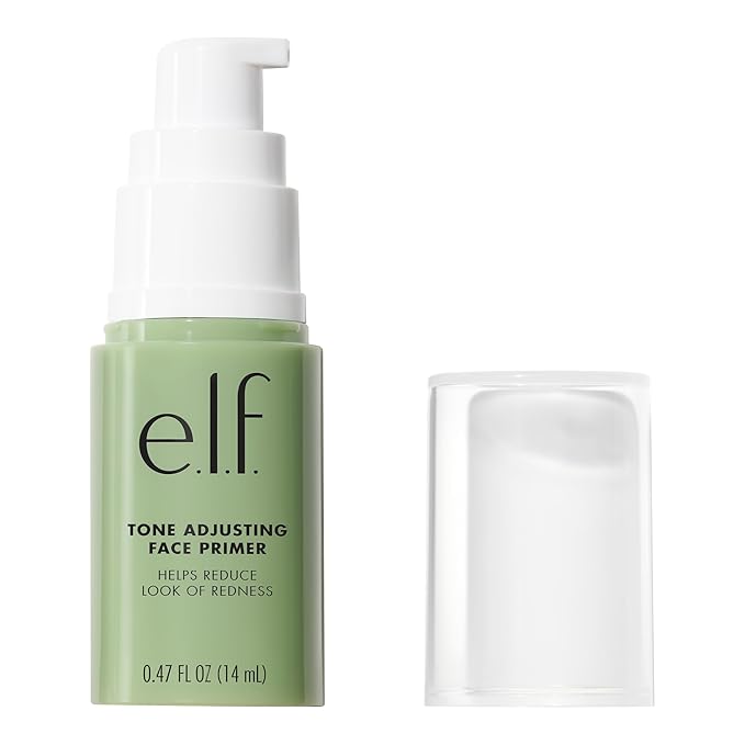 e.l.f. Tone Adjusting Face Primer, Makeup Primer For Neutralizing Uneven Skin Tones & Redness, Grips Makeup To Last, Vegan & Cruelty-free, Small
