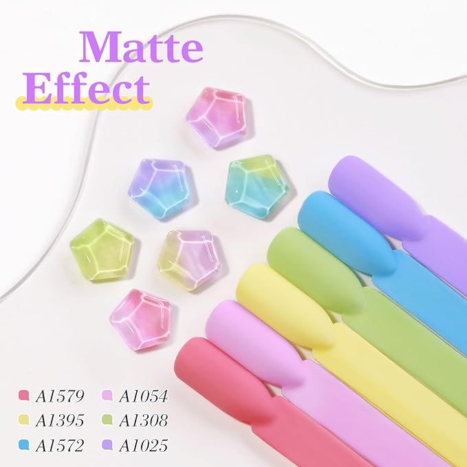 Double Rhythm 6 Pcs 15 ML Gel Polish Set Same Color Same Bottle Soak Off Gel Polish Kit Nail Art Manicure Salon DIY at Home for Women (Purple Blue Green Yellow Pink Peach-T6-10)